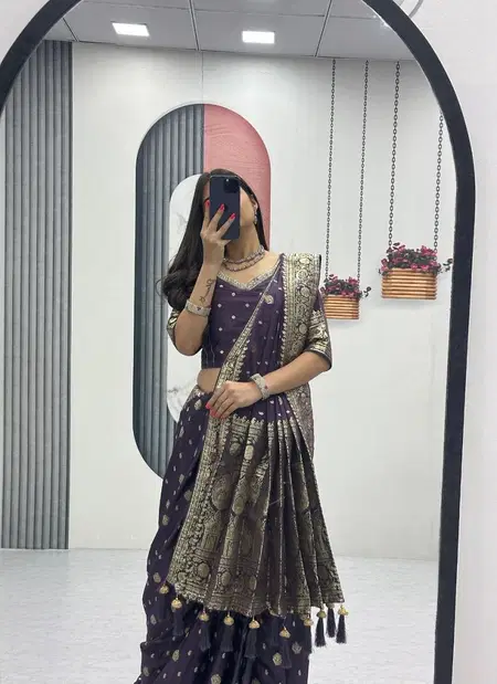 Pc 577 Pure Silk Jacquard Work With Latakan Saree Collections